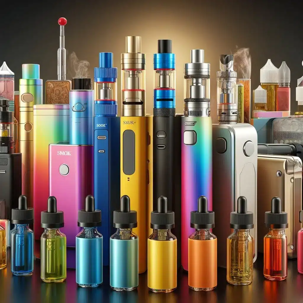 porównanie e-papierosów premium i budżetowych, elegancki vape vs tani plastikowy e-papieros, obok siebie vape niskiej i wysokiej jakości, kontrast designu e-papierosów - Kompletny przewodnik po e-papierosach: Marki, smaki i urządzenia