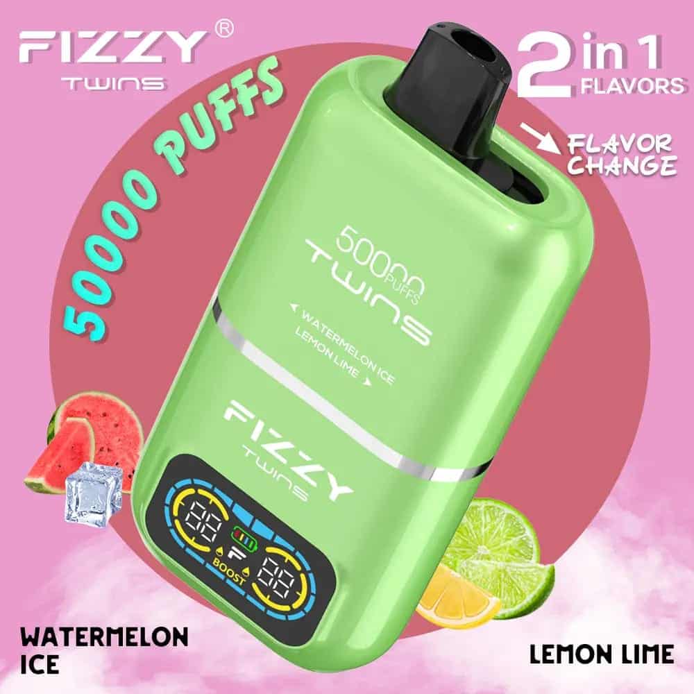 e-papieros Fizzy Twins maraton, test wytrzymałości baterii vape, biegacz e-papieros meta, 50000 buchów bateria, bateria wytrzymałość sport - Fizzy Twins 50000 Puffs Jednorazowy Vape - VapeDream