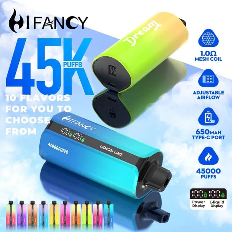HiFancy Dream 45000 ekran LED, e-papieros inteligentny wyświetlacz, vape z dużym ekranem, nowoczesny design vape - Hifancy Dream 45000 Puffs – Bestseller | 39ml | Ekran LED