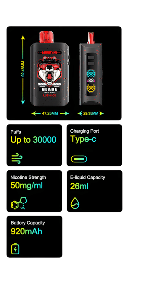 Merrymi Blade 30000 Puffs – E Papieros 30k Dla Wymagających Użytkowników