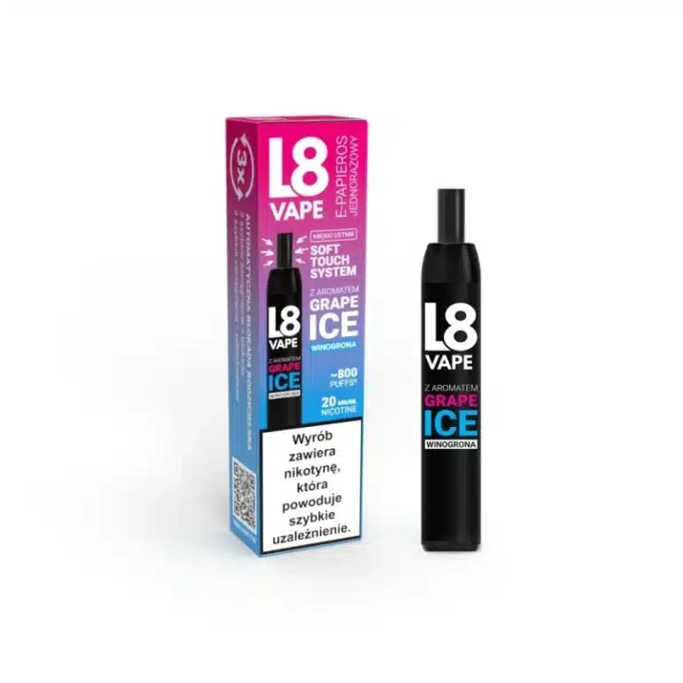 L8 Vape 800puff 20mg Grape Ice A25 1