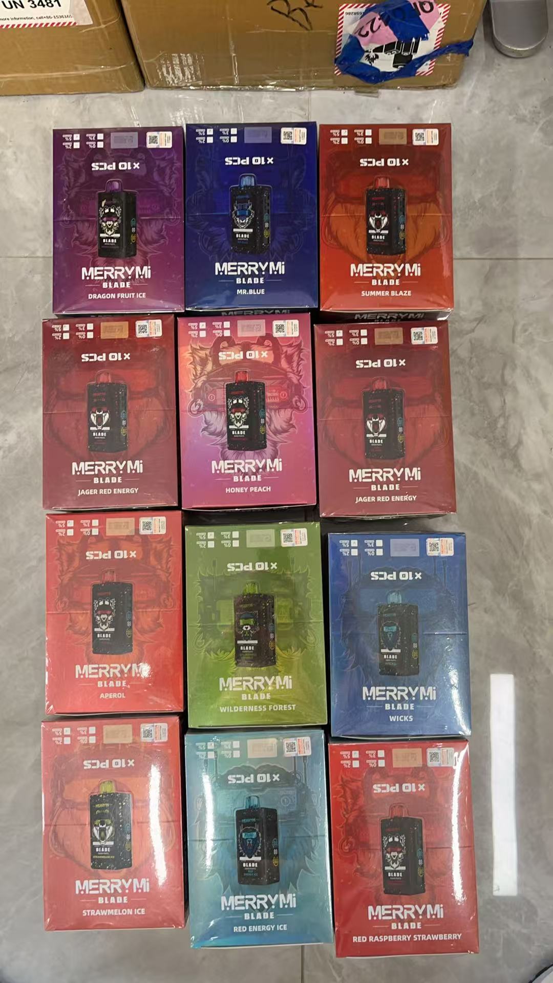 Rzeczywiste opakowania MerryMi Blade 30000 z magazynu
